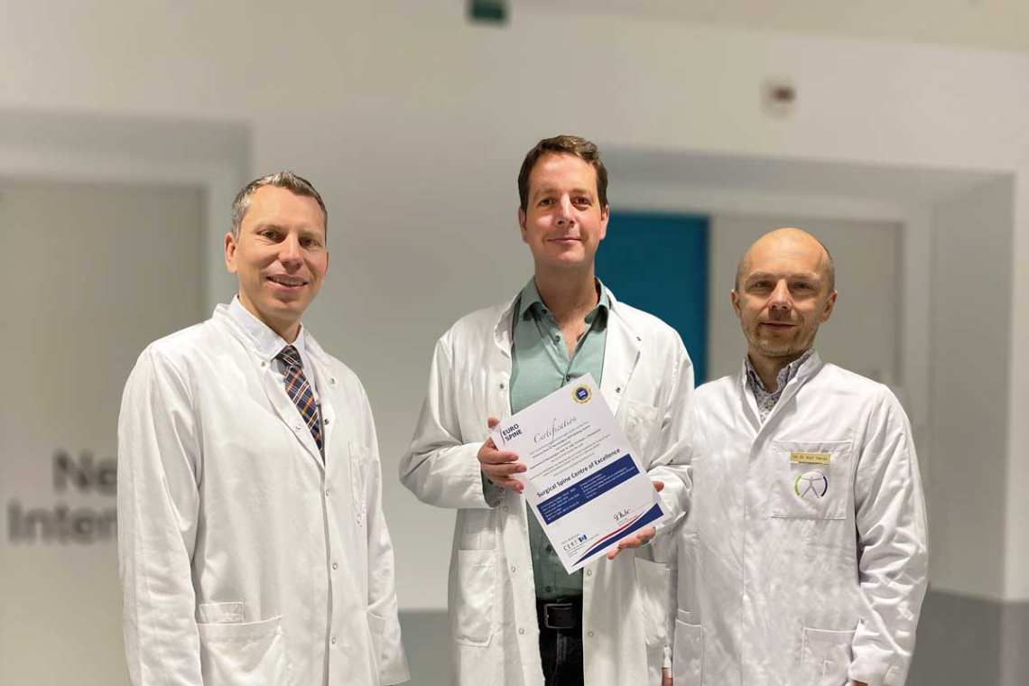 Neurochirurgie ist  europäisches Wirbelsäulenzentrum